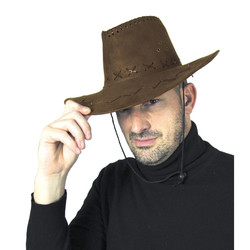 chapeau cow boy marron