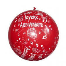 Ballon gonflable géant rouge - Ballon Joyeux anniversaire rond